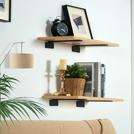 VEVOR Shelf Bracket, 16cmL x 10cmW x 4.5cmH 6 Pcs, Heavy Duty Floating Shelf Brackets, Brackets for Shelves, 5mm Thick Matte Black L Shelf Bracket,Steel Shelving Brackets with 72.6 kg Load Capacity