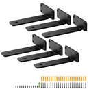 VEVOR Shelf Bracket, 16cmL x 10cmW x 4.5cmH 6 Pcs, Heavy Duty Floating Shelf Brackets, Brackets for Shelves, 5mm Thick Matte Black L Shelf Bracket,Steel Shelving Brackets with 72.6 kg Load Capacity