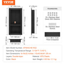 VEVOR Shower Niche Ready for Tile 40.64 x 81.28 cm, Double Shelf Organizer, Square Corners Wall-inserted Niche Recessed, Sealed Protection Modern Soap Storage Niche for Shower Bathroom, Black