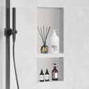 VEVOR Shower Niche Ready for Tile 40.64 x 81.28 cm, Double Shelf Organizer, Square Corners Wall-inserted Niche Recessed, Sealed Protection Modern Soap Storage Niche for Shower Bathroom, Black