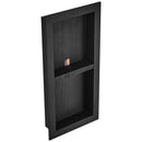 VEVOR Shower Niche Ready for Tile 40.64 x 81.28 cm, Double Shelf Organizer, Square Corners Wall-inserted Niche Recessed, Sealed Protection Modern Soap Storage Niche for Shower Bathroom, Black