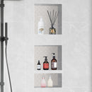 VEVOR Shower Niche Ready for Tile 40.64x40.64cm & 40.64x50.8cm, Triple Shelf, Square Corners Wall-inserted Niche Recessed, Sealed Protection Modern Soap Storage Niche for Shower Bathroom, Black
