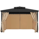 Gazebo Curtains Outdoor, Fit Most 10' x 10' x 6.7' Gazebos, 4-Panel Sidewall Gazebo Privacy Curtains with Zippers, Outdoor Curtain Replacement for Patio Canopy, Only Curtain, Khaki