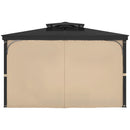 Gazebo Curtains Outdoor, Fit Most 10' x 10' x 6.7' Gazebos, 4-Panel Sidewall Gazebo Privacy Curtains with Zippers, Outdoor Curtain Replacement for Patio Canopy, Only Curtain, Khaki