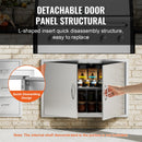 VEVOR BBQ Access Door, 889x610 mm Double Outdoor Kitchen Door, Stainless Steel Flush Mount Door, Wall Vertical Door with Handles, for BBQ Island, Grilling Station, Outside Cabinet