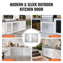 VEVOR BBQ Access Door, 889x610 mm Double Outdoor Kitchen Door, Stainless Steel Flush Mount Door, Wall Vertical Door with Handles, for BBQ Island, Grilling Station, Outside Cabinet