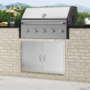 VEVOR BBQ Access Door, 889x610 mm Double Outdoor Kitchen Door, Stainless Steel Flush Mount Door, Wall Vertical Door with Handles, for BBQ Island, Grilling Station, Outside Cabinet