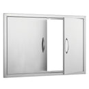 VEVOR BBQ Access Door, 889x610 mm Double Outdoor Kitchen Door, Stainless Steel Flush Mount Door, Wall Vertical Door with Handles, for BBQ Island, Grilling Station, Outside Cabinet