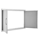VEVOR BBQ Access Door, 889x610 mm Double Outdoor Kitchen Door, Stainless Steel Flush Mount Door, Wall Vertical Door with Handles, for BBQ Island, Grilling Station, Outside Cabinet