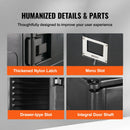 Insulated Food Pan Carrier, 82 Qt Hot Box for Catering, LLDPE Food Box Carrier w/ Double Buckles, Front Loading Food Warmer w/ Handles, Stackable End Loader for Restaurant, Canteen, etc. Black