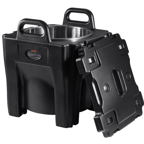 Insulated Food Carrier, 30L Capacity, Stackable Catering Hot Box with Stainless Steel Barrel, Top Load LLDPE Food Warmer with Integral Handles Buckles Stationary Base, for Restaurant Canteen, B