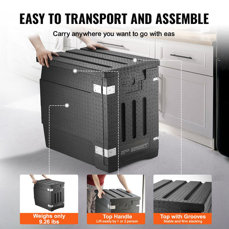 Insulated Food Pan Carrier, 90L Hot Box for Catering, LLDPE Food Box Carrier with Double Buckles, Front Loading Food Warmer for Restaurant, Canteen, etc.