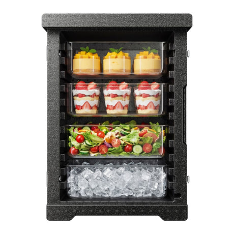 Insulated Food Pan Carrier, 90L Hot Box for Catering, LLDPE Food Box Carrier with Double Buckles, Front Loading Food Warmer for Restaurant, Canteen, etc.