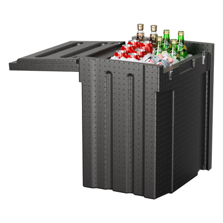 Insulated Food Pan Carrier, 90L Hot Box for Catering, LLDPE Food Box Carrier with Double Buckles, Front Loading Food Warmer for Restaurant, Canteen, etc.