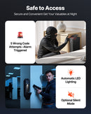 VEVOR Gun Safe, Slider Handgun Gun Safe with Screen, Fingerprint/Password/Key, 3-Way Quick Access Firearm Case Box with LED for 1 Pistol & Magazine, Mounted Gun Box for Nightstand Bedside Desk Car