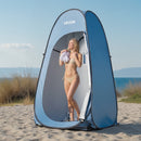 Pop up Shower Tent, Instant Portable Privacy Tent Changing Room with Hanging Bag, Ground Stakes, Ropes, Carry Bag, 190T Polyester with Silver Coating, Quick Setup, for Camping, Beach, Fishing