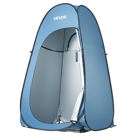 Pop up Shower Tent, Instant Portable Privacy Tent Changing Room with Hanging Bag, Ground Stakes, Ropes, Carry Bag, 190T Polyester with Silver Coating, Quick Setup, for Camping, Beach, Fishing