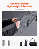 Bike Storage Tent, 4 to 5 Bikes, Outdoor Spacious Bike Storage Tent with Ventilated Window, Waterproof Fan-Shaped Bike Tent with High Strength Fiberglass & Double Door, Fit for Bicycle