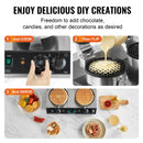 VEVOR Commercial Waffle Maker, Dual-Head Round Waffle Baker Machine, 2460W Non-Stick Stainless Steel Belgian Waffle Iron with Temp and Time Control, Handle, for Restaurant Bakery Snack Bar Family