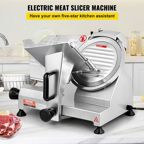 Commercial Meat Slicer, 200W Electric Deli Food Slicer, 350-400RPM Meat Slicer with 8