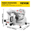 Commercial Meat Slicer, 200W Electric Deli Food Slicer, 350-400RPM Meat Slicer with 8" Carbon Steel Blade, 0 - 0.47 inch Adjustable Thickness Electric Meat Slicer for Home and Commercial Use