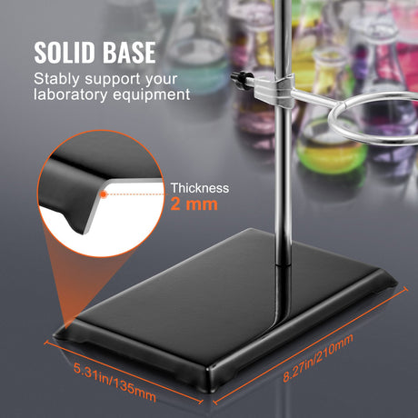 VEVOR Lab Stand Support, Laboratory Retort Support Stand 2 Sets, Steel Lab Stand 23.6