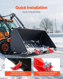 VEVOR Tractor Bucket Protector, 2PCS Heavy Duty Steel Bucket Edge Protectors, Edge Tamer Anti-Skid Device with Double Hexagon Lock Nuts and Bolts, for Snow, Leave Removal & Spreading Gravel (Red)
