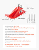 VEVOR Tractor Bucket Protector, 2PCS Heavy Duty Steel Bucket Edge Protectors, Edge Tamer Anti-Skid Device with Double Hexagon Lock Nuts and Bolts, for Snow, Leave Removal & Spreading Gravel (Red)