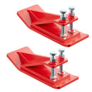 VEVOR Tractor Bucket Protector, 2PCS Heavy Duty Steel Bucket Edge Protectors, Edge Tamer Anti-Skid Device with Double Hexagon Lock Nuts and Bolts, for Snow, Leave Removal & Spreading Gravel (Red)