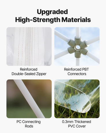 Garden Dome Tent, 3.6 x 2.2 m Outdoor Clear Bubble Tent for 4-7 Person, Weatherproof Geodesic Dome Greenhouse with Window, PVC Igloo Tents for Backyard Patios Camping Party Wedding
