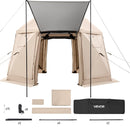 Pop up Gazebo Screen Tent, 3.6x3.6 m, 13-Sided Spherical Camping Canopy Tent with Removable Top & Carry Bag, Quick-Set & Bite-Proof, Screen House Sun Shelter for 8-10 Persons, Beige