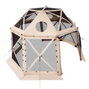 Pop up Gazebo Screen Tent, 3.6x3.6 m, 13-Sided Spherical Camping Canopy Tent with Removable Top & Carry Bag, Quick-Set & Bite-Proof, Screen House Sun Shelter for 8-10 Persons, Beige