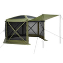 Pop up Gazebo Screen Tent, 3x3 m Large 6-Sided Camping Canopy Tent with Removable Top & Carry Bag, Quick-Set & Bite-Proof, Screen House Sun Shelter for 6-8 Persons Backyard Patio, Green