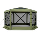 Pop up Gazebo Screen Tent, 3x3 m Large 6-Sided Camping Canopy Tent with Removable Top & Carry Bag, Quick-Set & Bite-Proof, Screen House Sun Shelter for 6-8 Persons Backyard Patio, Green
