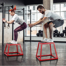 VEVOR Plyometric Jump Box, 18 Inch Plyo Box, Steel Plyometric Platform and Jumping Agility Box, Anti-Slip Fitness Exercise Step Up Box for Home Gym Training, Conditioning Strength Training, Red