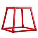 VEVOR Plyometric Jump Box, 18 Inch Plyo Box, Steel Plyometric Platform and Jumping Agility Box, Anti-Slip Fitness Exercise Step Up Box for Home Gym Training, Conditioning Strength Training, Red