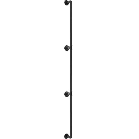 VEVOR Pipe Stair Handrail, 9FT Staircase Handrail, 440LBS Load Capacity Carbon Steel Pipe Handrail, Industrial Pipe Handrail with Wall Mount Support, Round Corner Wall Handrailings for Indoor, Outdoor