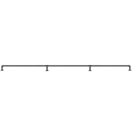 VEVOR Pipe Stair Handrail, 9FT Staircase Handrail, 440LBS Load Capacity Carbon Steel Pipe Handrail, Industrial Pipe Handrail with Wall Mount Support, Round Corner Wall Handrailings for Indoor, Outdoor