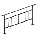 VEVOR Iron Handrail Stair Railing Hand Rail Kit 1-4 Steps Outdoor Black w/ Bars