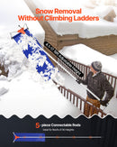 VEVOR Snow Roof Rake, 27cm Aluminum Blade, 1.25-5.24 m Adjustable Roof Snow Scraper with Wheels & Slide, Lightweight Snows Removal Tool for House Rooftop Leaves Debris Clearing