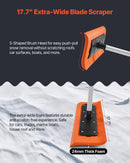 VEVOR Snow Roof Rake, 45cm Foam Blade, 2.25-5.62 m Adjustable Roof Snow Scraper, Extension Tubes & Non-Slip Handle, Lightweight Snows Removal Tool for House Leaves Debris Clearing