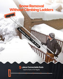 VEVOR Snow Roof Rake, 45cm Foam Blade, 2.25-5.62 m Adjustable Roof Snow Scraper, Extension Tubes & Non-Slip Handle, Lightweight Snows Removal Tool for House Leaves Debris Clearing