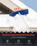VEVOR Snow Roof Rake, 60cm PP Plastic Blade, 1.18-5.55 m Adjustable Roof Snow Scraper with Wheels, Anti-Slip Handle Snows Removal Tool, Lightweight House Rooftop Rake for Leaves Debris Removal