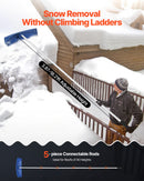 VEVOR Snow Roof Rake, 60cm PP Plastic Blade, 1.18-5.55 m Adjustable Roof Snow Scraper with Wheels, Anti-Slip Handle Snows Removal Tool, Lightweight House Rooftop Rake for Leaves Debris Removal