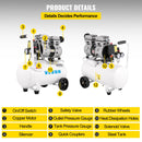 Air Compressor 6.6 Gallon, Portable Air Compressor 1 HP, Oil Free Air Compressor Steel Tank 750W, Pancake Air Compressor 115 PSI, Ultra Quiet Compressor for Home Repair, Tire Inflation