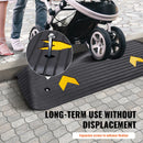 VEVOR Upgraded Rubber Threshold Ramp, 3.8 cm Rise Wheelchair Ramp Doorway, Natural Curb Ramp Rated 15 tons Load Capacity, Non-Slip Textured Surface Rubber Curb Ramp for Wheelchair and Scooter
