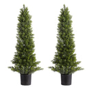 VEVOR Artificial Topiary Cedar Trees, 2 Set 914mm Faux Pine Shrubs Plants, Fake Silk Tree Look Real, Easy Assembly for Decor Front Porch Outdoor Patio Garden Balcony Backyard Indoor Office