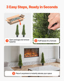 VEVOR Artificial Topiary Cedar Trees, 2 Set 914mm Faux Pine Shrubs Plants, Fake Silk Tree Look Real, Easy Assembly for Decor Front Porch Outdoor Patio Garden Balcony Backyard Indoor Office