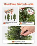 VEVOR Artificial Topiary Cedar Trees, 2 Set 1219mm Faux Pine Shrubs Plants, Fake Silk Tree Look Real, Easy Assembly for Decor Front Porch Outdoor Patio Garden Balcony Backyard Indoor Office