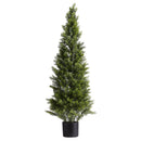 VEVOR Artificial Topiary Cedar Trees, 2 Set 1219mm Faux Pine Shrubs Plants, Fake Silk Tree Look Real, Easy Assembly for Decor Front Porch Outdoor Patio Garden Balcony Backyard Indoor Office